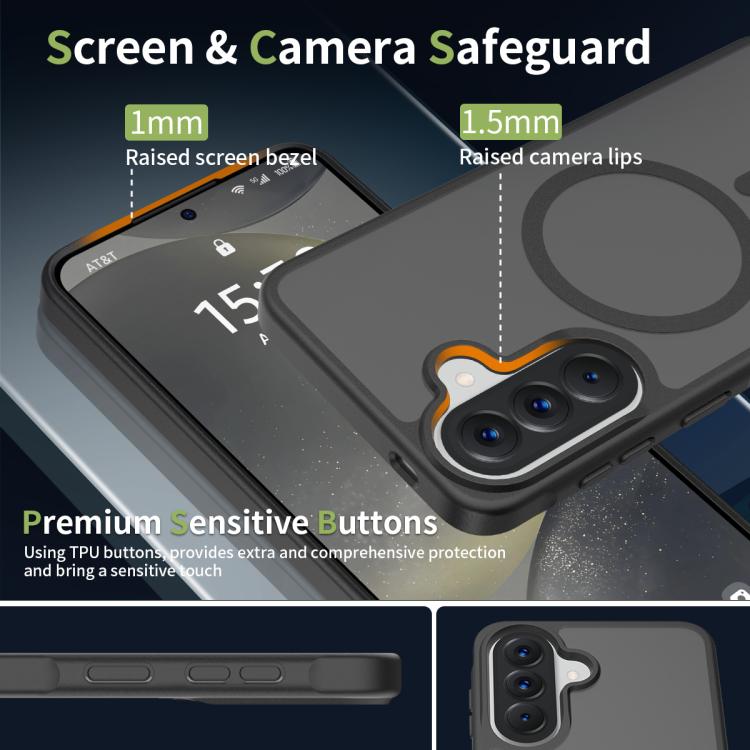For Samsung Galaxy A57 5G Skin Feel TPU Hybrid PC MagSafe Phone Case
