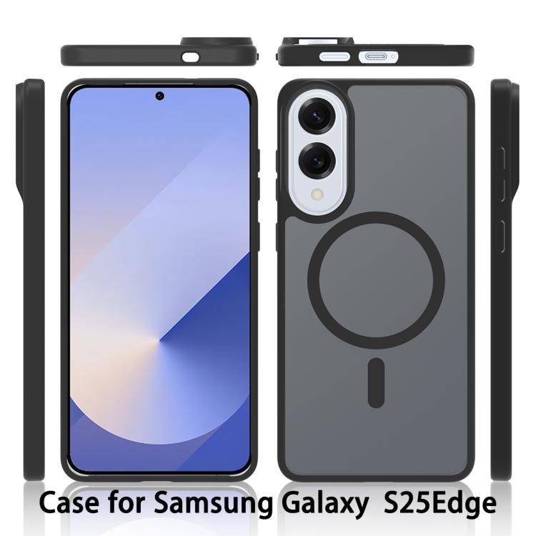 For Samsung Galaxy S25 Edge 5G Skin Feel TPU Hybrid PC MagSafe Phone Case