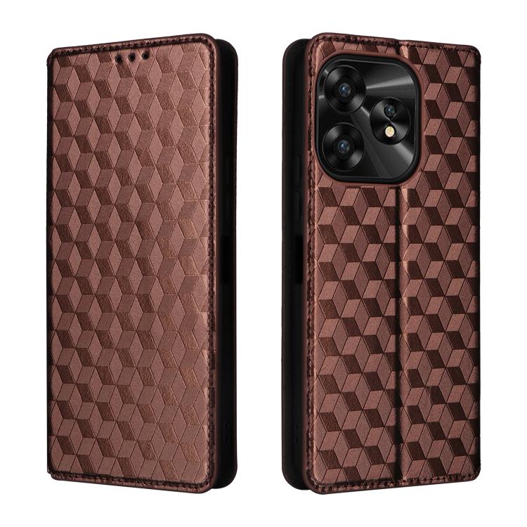 For Umidigi A15 / A15C / A15T Cubic Grid Texture Flip Leather Phone Case
