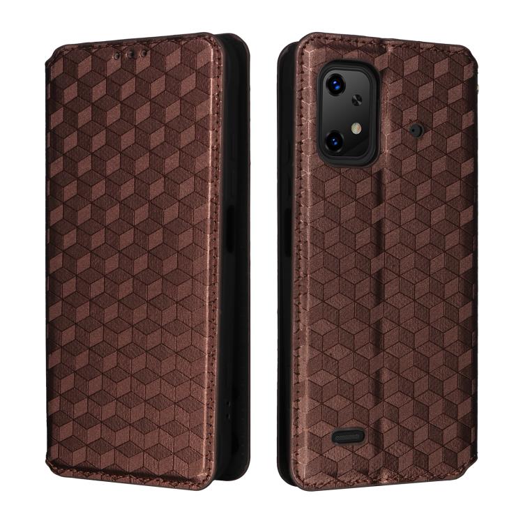 For Umidigi Bison X20 Cubic Grid Texture Flip Leather Phone Case