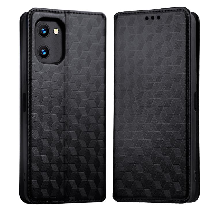 For Umidigi C1 / C1 Max Cubic Grid Texture Flip Leather Phone Case