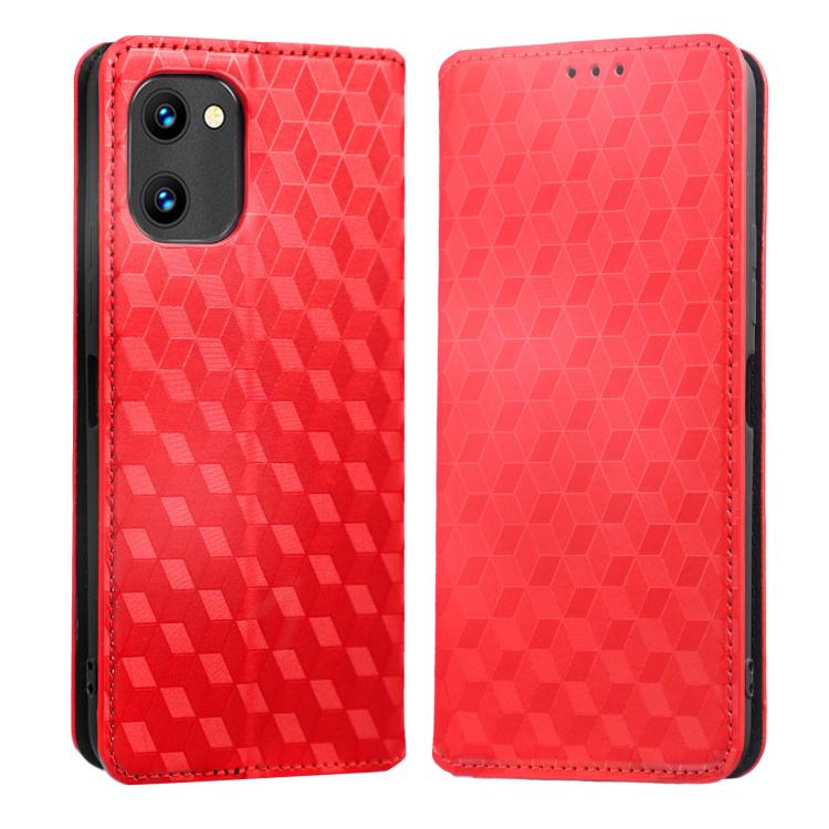 For Umidigi C1 / C1 Max Cubic Grid Texture Flip Leather Phone Case