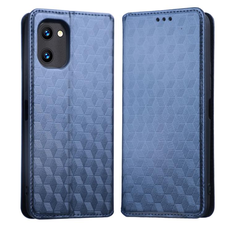For Umidigi C1 / C1 Max Cubic Grid Texture Flip Leather Phone Case