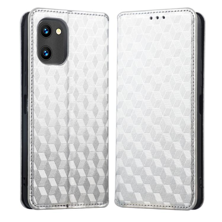 For Umidigi C1 / C1 Max Cubic Grid Texture Flip Leather Phone Case
