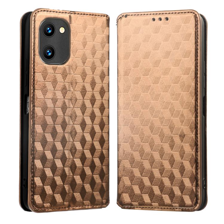 For Umidigi C1 / C1 Max Cubic Grid Texture Flip Leather Phone Case