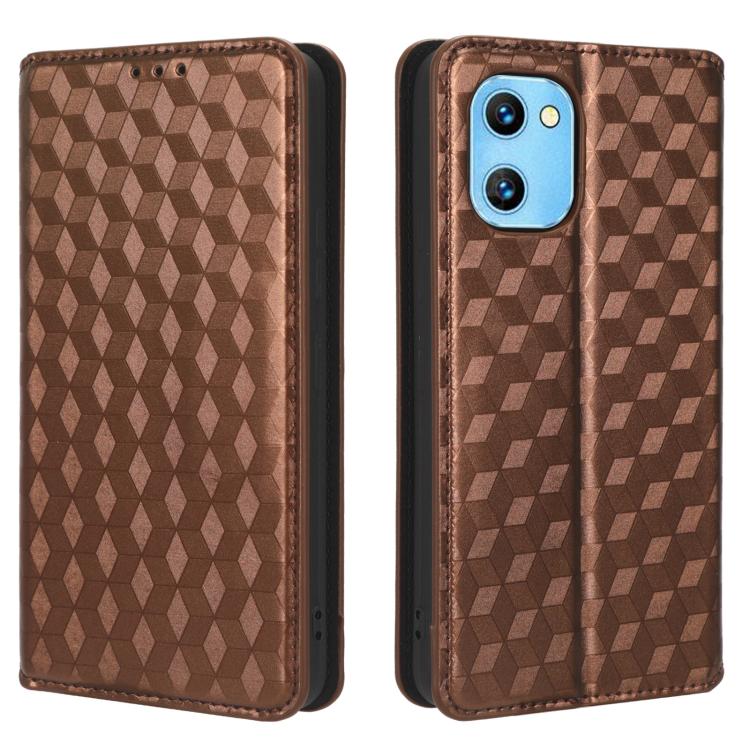 For Umidigi G1 / G1 Max Cubic Grid Texture Flip Leather Phone Case