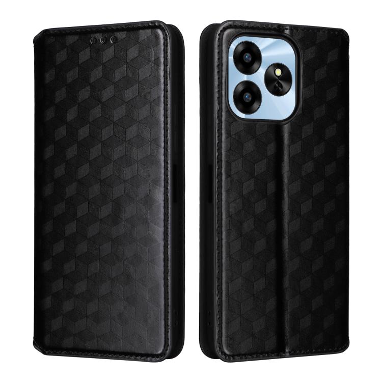 For Umidigi G6 5G Cubic Grid Texture Flip Leather Phone Case