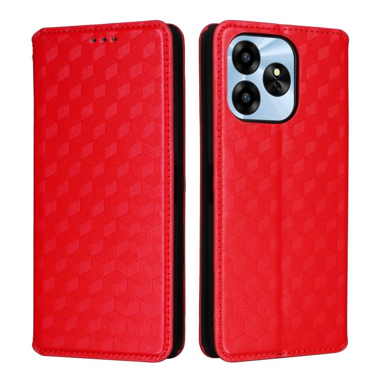For Umidigi G6 5G Cubic Grid Texture Flip Leather Phone Case