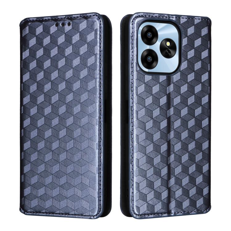 For Umidigi G6 5G Cubic Grid Texture Flip Leather Phone Case