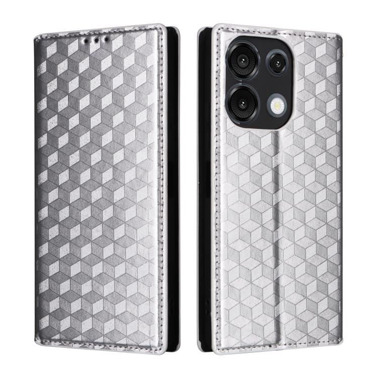 For Umidigi G9 5G Cubic Grid Texture Flip Leather Phone Case