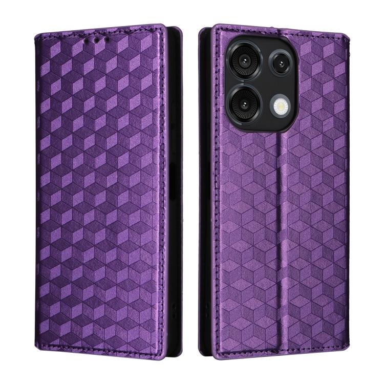 For Umidigi G9 5G Cubic Grid Texture Flip Leather Phone Case