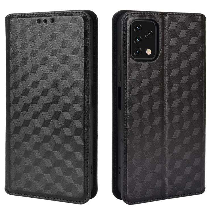 For Umidigi Power 5S Cubic Grid Texture Flip Leather Phone Case