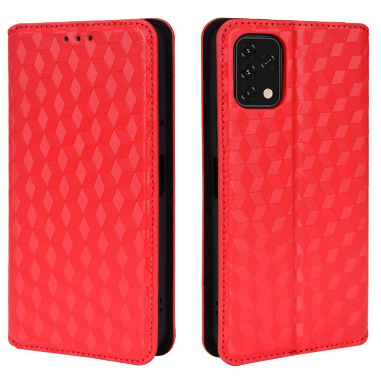 For Umidigi Power 5S Cubic Grid Texture Flip Leather Phone Case
