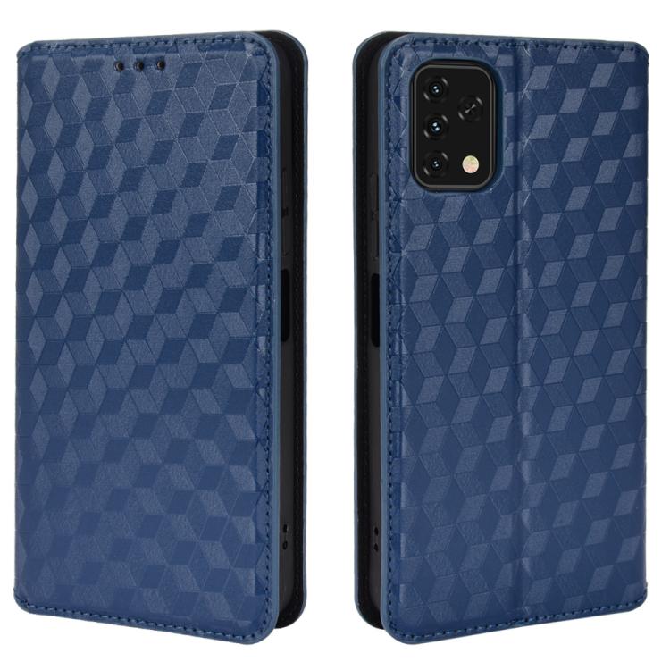 For Umidigi Power 5S Cubic Grid Texture Flip Leather Phone Case