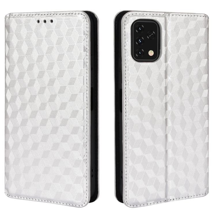 For Umidigi Power 5S Cubic Grid Texture Flip Leather Phone Case