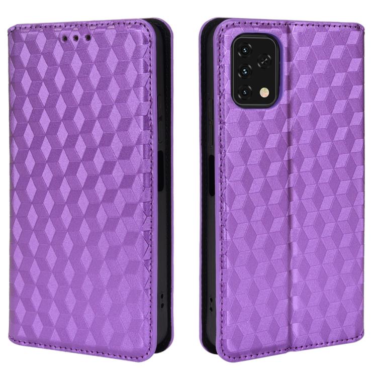 For Umidigi Power 5S Cubic Grid Texture Flip Leather Phone Case