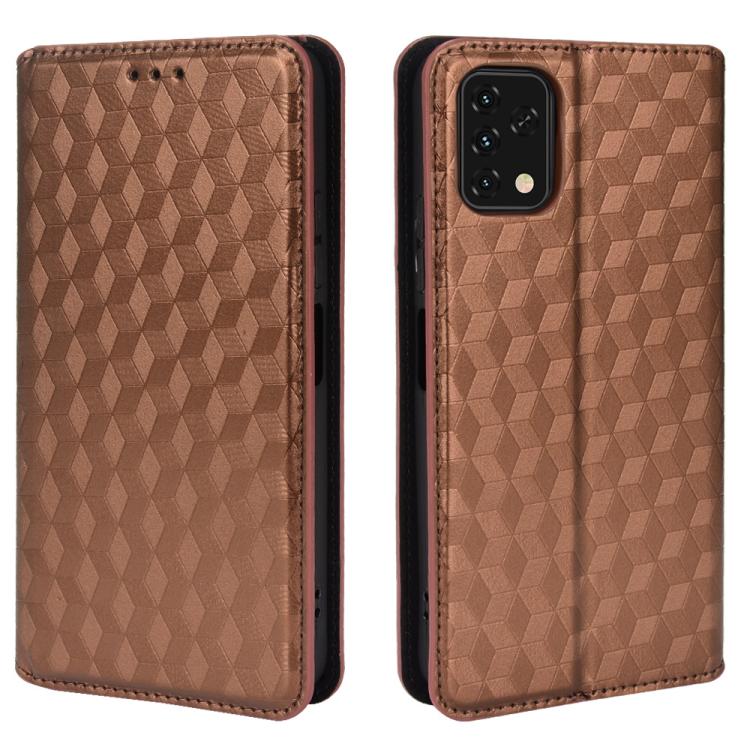 For Umidigi Power 5S Cubic Grid Texture Flip Leather Phone Case