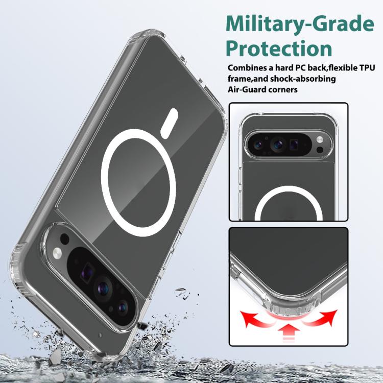 For Google Pixel 9 Pro XL Skin Feel Transparent MagSafe Phone Case