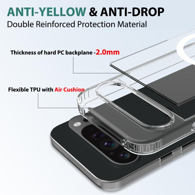 For Google Pixel 9 Pro XL Skin Feel Transparent MagSafe Phone Case