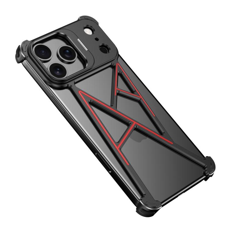 For iPhone 17 Pro Four Corner Shockproof Lens Bracket Hollow Metal Phone Case