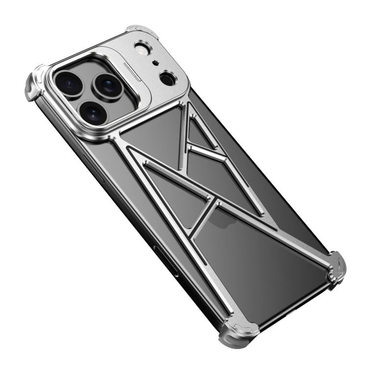 For iPhone 17 Pro Four Corner Shockproof Lens Bracket Hollow Metal Phone Case
