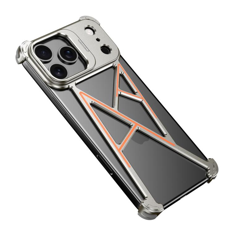 For iPhone 17 Pro Four Corner Shockproof Lens Bracket Hollow Metal Phone Case