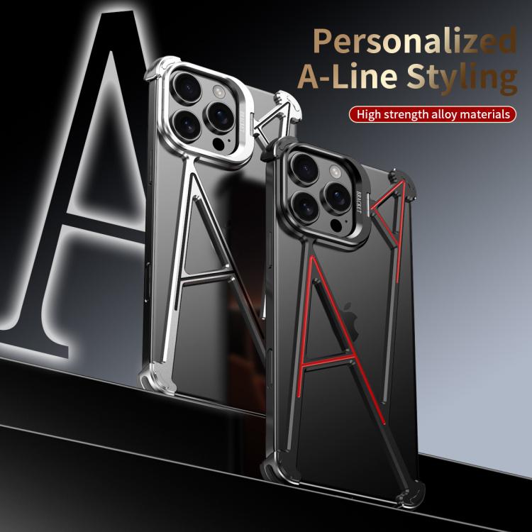 For iPhone 16 Pro Max Four Corner Shockproof Lens Bracket Hollow Metal Phone Case