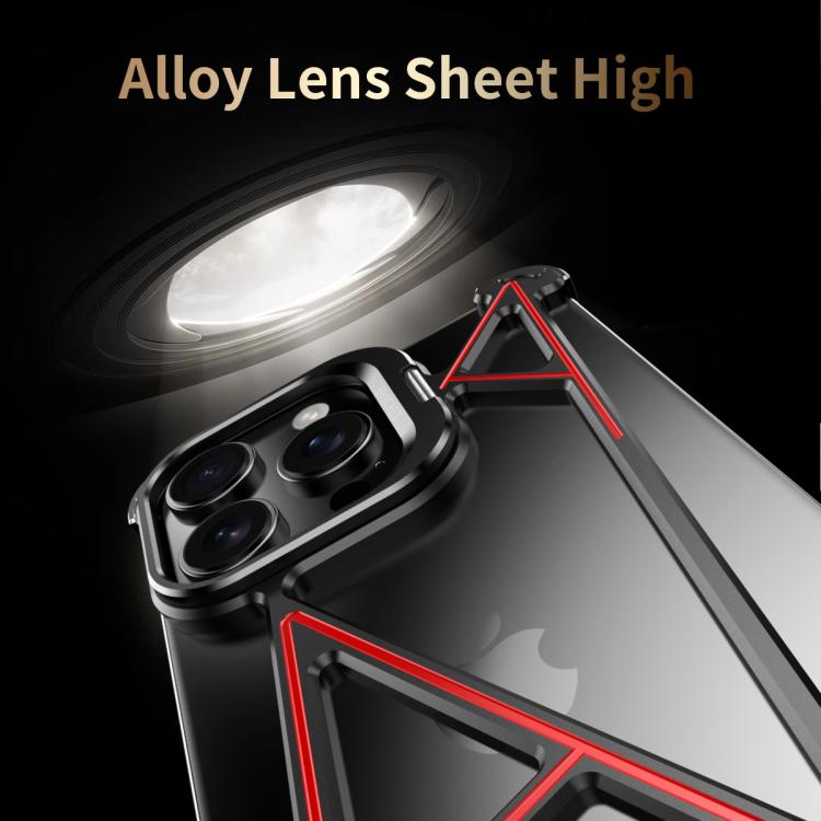 For iPhone 16 Pro Four Corner Shockproof Lens Bracket Hollow Metal Phone Case
