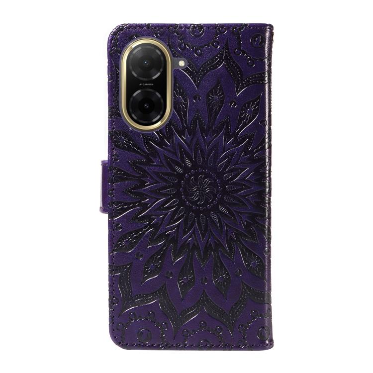For Redmi A5 4G 173.3mm Embossed Sunflower Pattern Flip Leather Phone Case