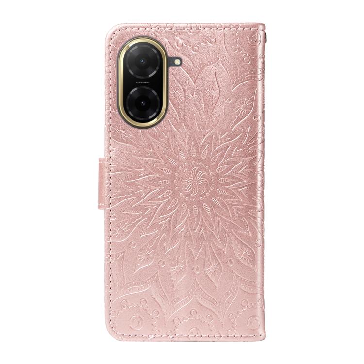 For Redmi A5 4G 173.3mm Embossed Sunflower Pattern Flip Leather Phone Case