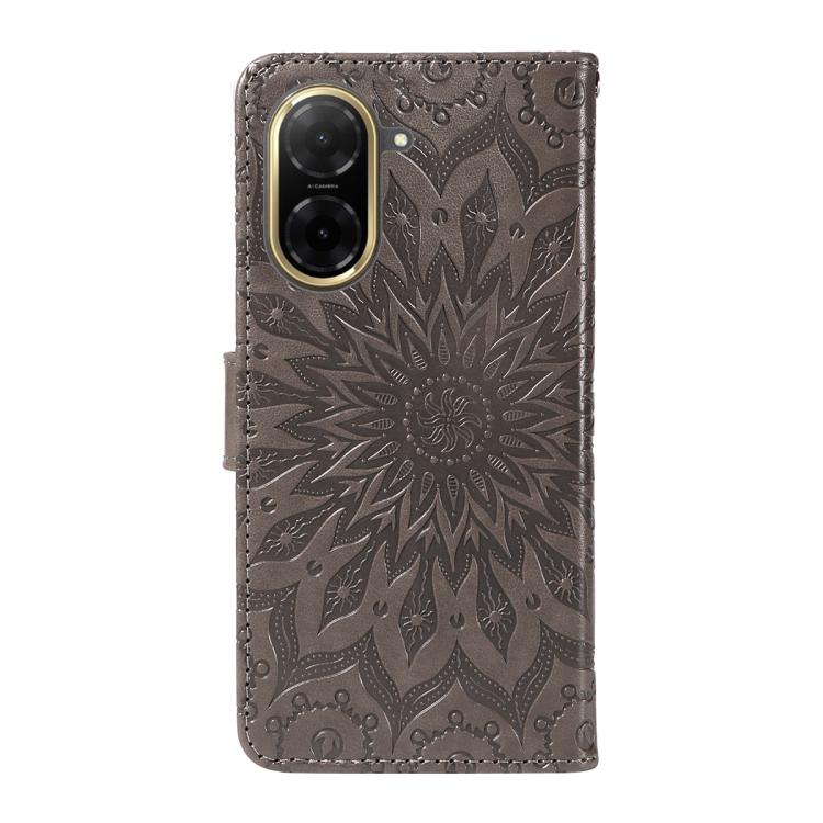 For Redmi A5 4G 173.3mm Embossed Sunflower Pattern Flip Leather Phone Case