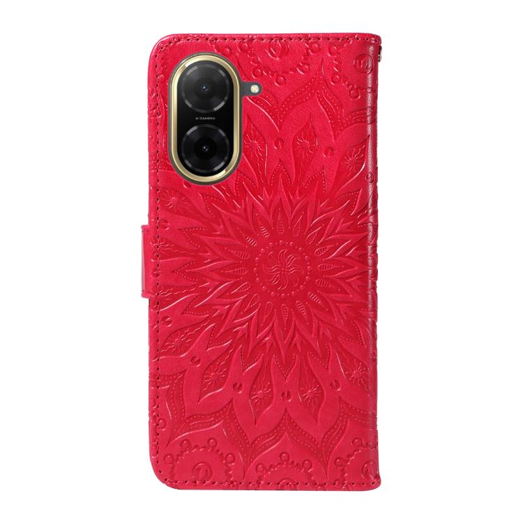For Redmi A5 4G 173.3mm Embossed Sunflower Pattern Flip Leather Phone Case
