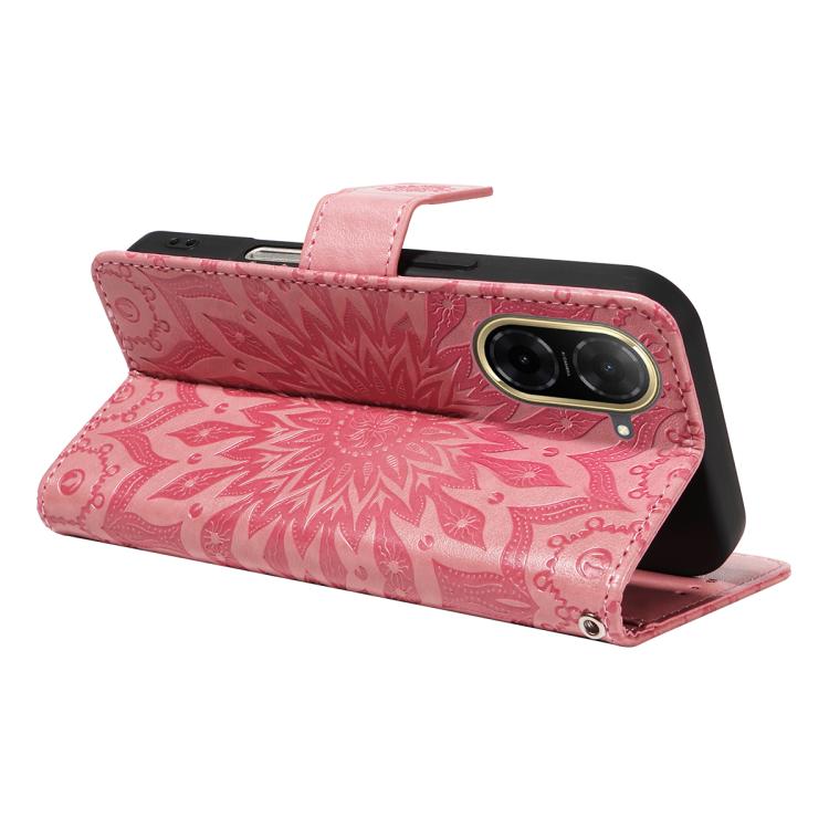 For Redmi A5 4G 173.3mm Embossed Sunflower Pattern Flip Leather Phone Case