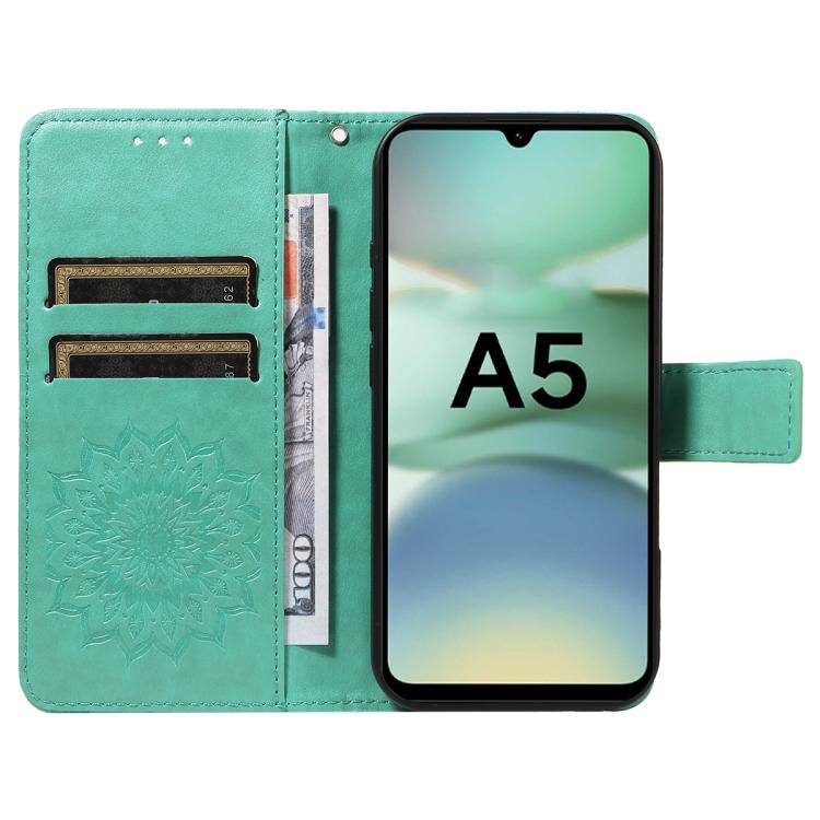 For Redmi A5 4G 173.3mm Embossed Sunflower Pattern Flip Leather Phone Case