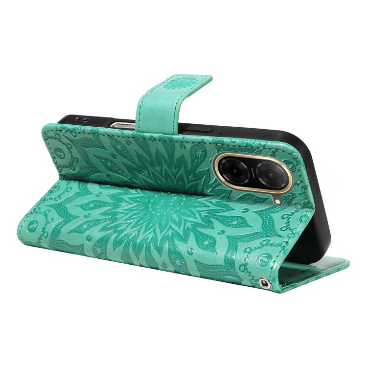 For Redmi A5 4G 173.3mm Embossed Sunflower Pattern Flip Leather Phone Case