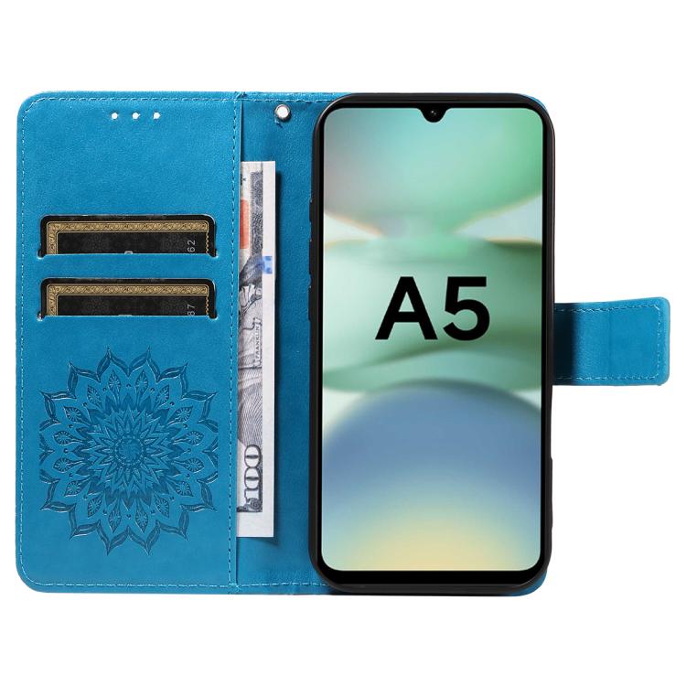 For Redmi A5 4G 173.3mm Embossed Sunflower Pattern Flip Leather Phone Case
