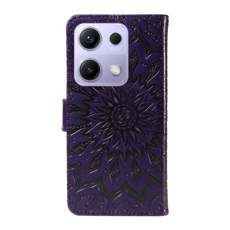 For Redmi Note 14S 4G / Note 13 Pro 4G Embossed Sunflower Pattern Flip Leather Phone Case