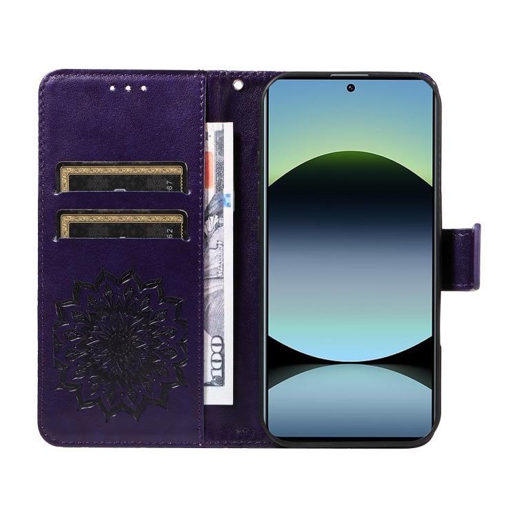 For Redmi Note 14S 4G / Note 13 Pro 4G Embossed Sunflower Pattern Flip Leather Phone Case