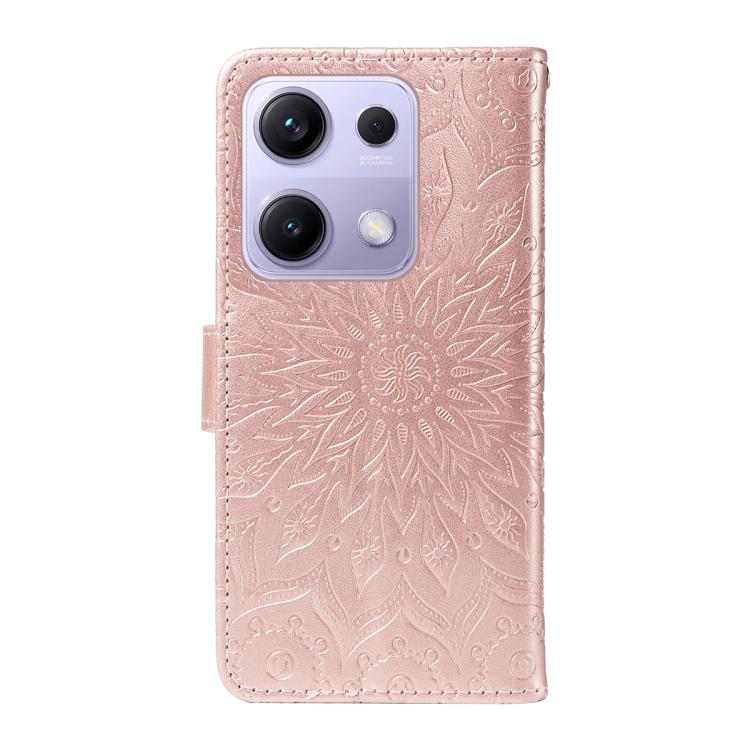For Redmi Note 14S 4G / Note 13 Pro 4G Embossed Sunflower Pattern Flip Leather Phone Case
