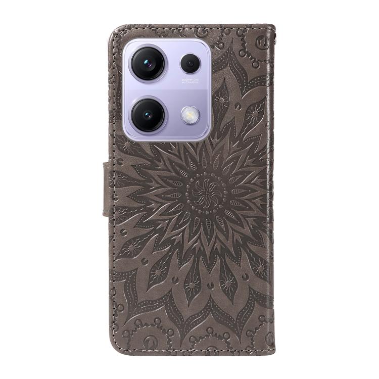 For Redmi Note 14S 4G / Note 13 Pro 4G Embossed Sunflower Pattern Flip Leather Phone Case