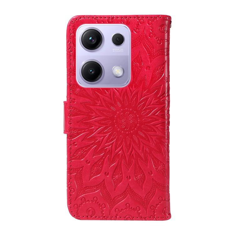 For Redmi Note 14S 4G / Note 13 Pro 4G Embossed Sunflower Pattern Flip Leather Phone Case