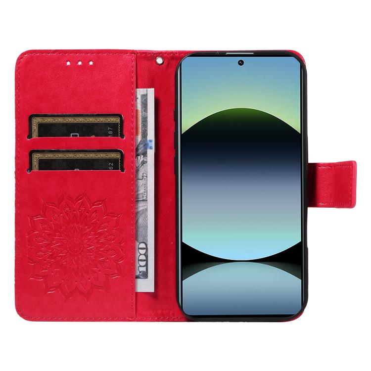 For Redmi Note 14S 4G / Note 13 Pro 4G Embossed Sunflower Pattern Flip Leather Phone Case