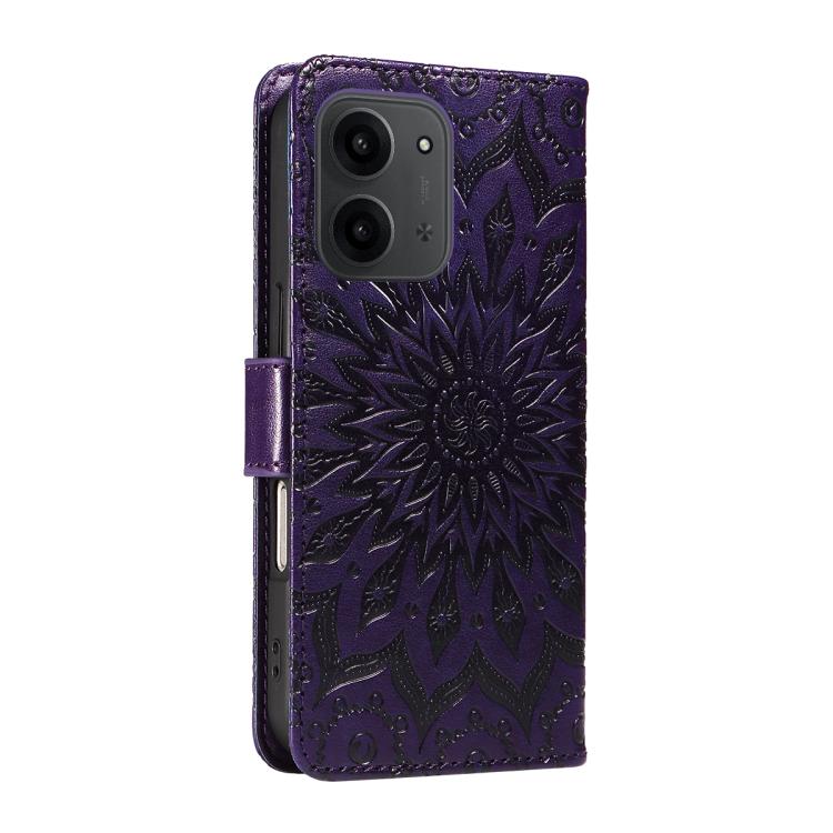 For Redmi 15C 5G / 4G Global 171mm Embossed Sunflower Pattern Flip Leather Phone Case