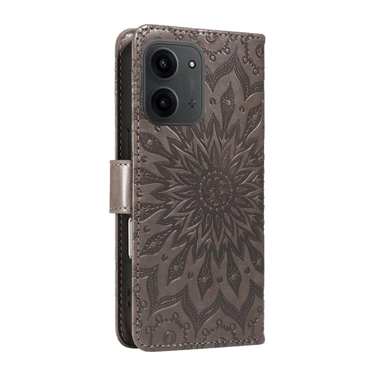 For Redmi 15C 5G / 4G Global 171mm Embossed Sunflower Pattern Flip Leather Phone Case