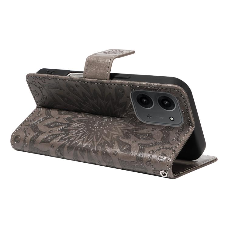 For Redmi 15C 5G / 4G Global 171mm Embossed Sunflower Pattern Flip Leather Phone Case