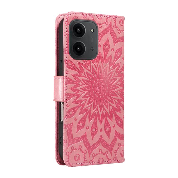 For Redmi 15C 5G / 4G Global 171mm Embossed Sunflower Pattern Flip Leather Phone Case