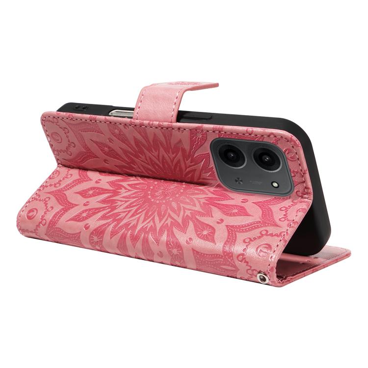 For Redmi 15C 5G / 4G Global 171mm Embossed Sunflower Pattern Flip Leather Phone Case
