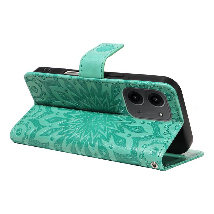 For Redmi 15C 5G / 4G Global 171mm Embossed Sunflower Pattern Flip Leather Phone Case