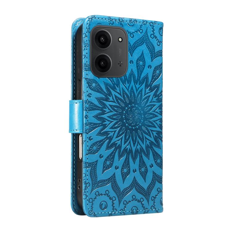 For Redmi 15C 5G / 4G Global 171mm Embossed Sunflower Pattern Flip Leather Phone Case