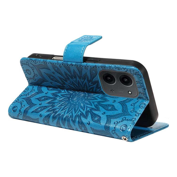 For Redmi 15C 5G / 4G Global 171mm Embossed Sunflower Pattern Flip Leather Phone Case